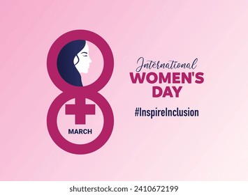 8th March - International Women's Day concept. Inspire Inclusion is the campaign theme of International Women's Day 2024. Vector illustration.
