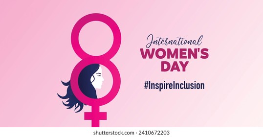 8th March - International Women's Day concept. Inspire Inclusion is the campaign theme of International Women's Day 2024. Vector illustration.
