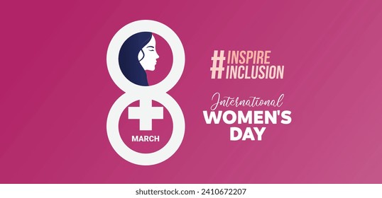 8th March - International Women's Day concept. Inspire Inclusion is the campaign theme of International Women's Day 2024. Vector illustration.
