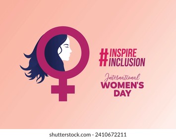 8th March - International Women's Day concept. Inspire Inclusion is the campaign theme of International Women's Day 2024. Vector illustration.
