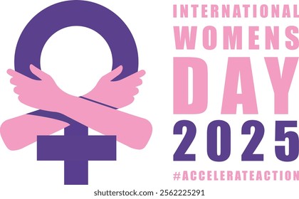 8th March International Women's Day. Celebrating Women, Inspiring Change Globally. Empowering Communities with Campaign 2025 Accelerate-action. vector illustration, banner, Poster.