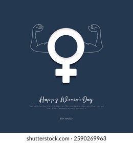 8th March - International women's day post and greeting card design. Happy Woman's day celebration poster and background vector illustration .