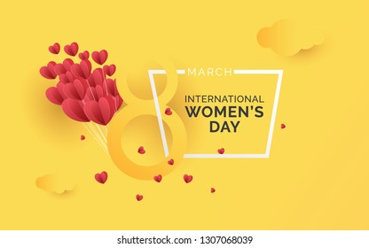 8th March Women's Day Celebration Background Template Design Vector Illustration