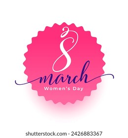 8th march womens day event sticker background design vector