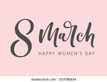 8th March Women's Day Lettering