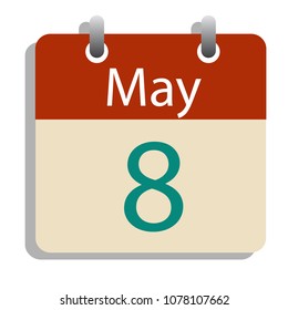 8th of May calenda, vector flat