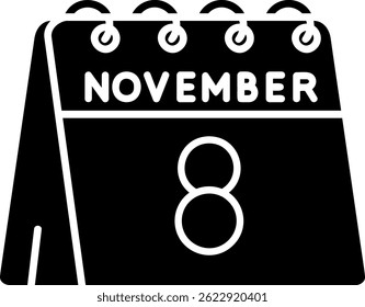 8th of November Line vector Icon Design