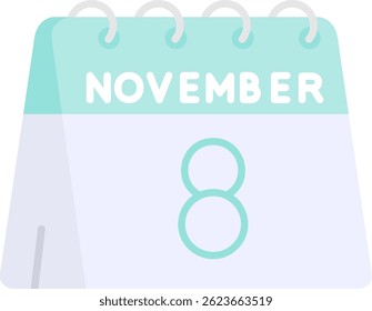 8 de Noviembre Línea Vector Icon Design