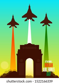 8th October Indian Air Force Day illustration in vector file 