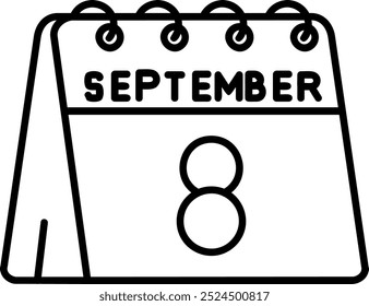 8. September Line Vektor Icon Design