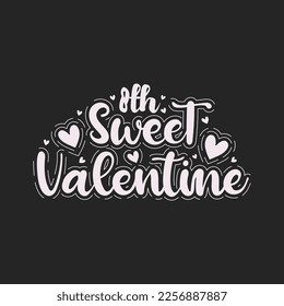  8th sweet Valentine lettering design with color.
