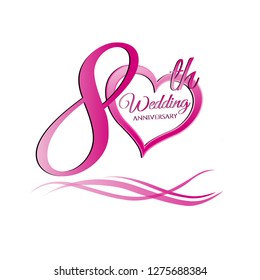 8th Wedding Anniversary Graphics Logo Stock Vector (Royalty Free