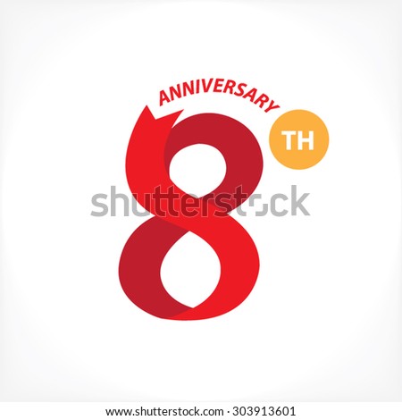 8th year anniversary stock vector royalty free 303913601