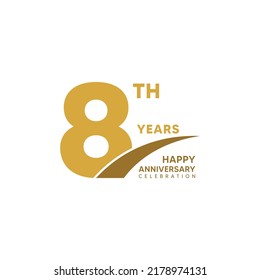 8th year anniversary design template. vector template illustration