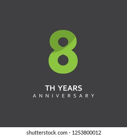 8th Year Anniversary Vector Template Design Illustration.