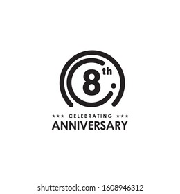 8th year celebrating anniversary emblem logo design vector template