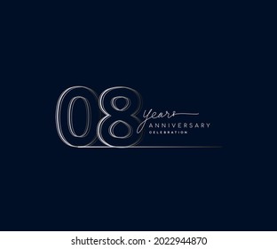 8th years anniversary celebration logotype with linked number. Simple and modern design, vector design for anniversary celebration.