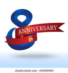 8th years anniversary symbol vector