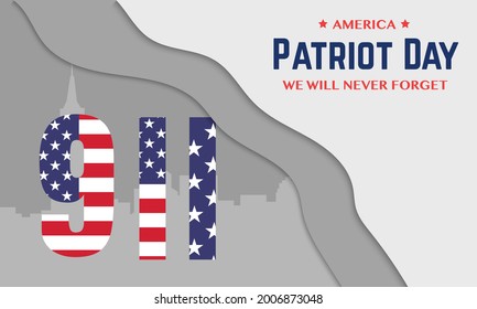 9 11 America Patriot Day Greeting Banner