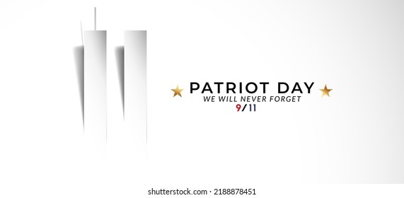 9 11 memorial day September 11.Patriot day Twin Towers. We will never forget, the terrorist attacks of september 11. Paper art Twin Towers in craft style