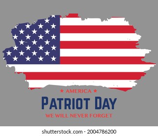 9 11 Patriot Day Brush Flag Vector