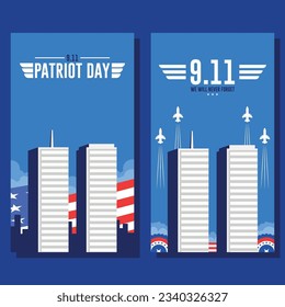 9 11 patriot day flat vertical banner background template