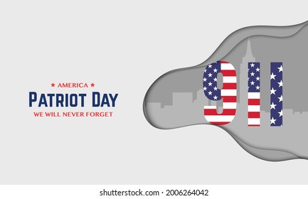 9 11 Patriot Day In Paper Style