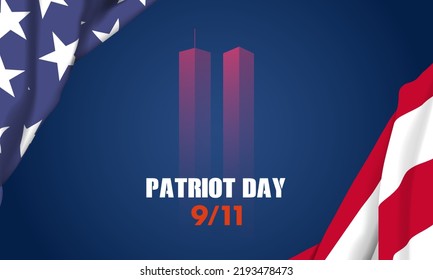 9 | 11 USA Vergessen nie den 11. September 2001. Grußkarte, Banner, Poster. Vektorgrafik.
