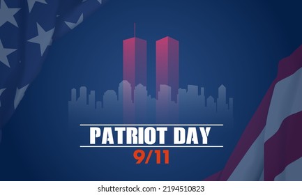 9 |11 USA Never Forget September 11, 2001. Greeting Card, Banner, Poster. Vector Illustration.