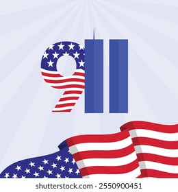 9 11 Ilustración conceptual del Vector de Estados Unidos para el Día del Patriota