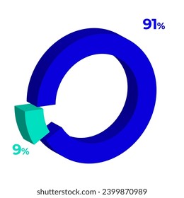 9 91 3d donut pie chart illustration eps vector 