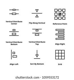 9 Alignment Line Icons
