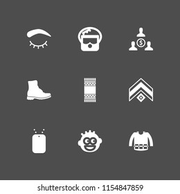 9 american icons in vector set. military, money, eye closed and mexico indian cloth illustration for web and graphic design