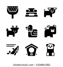 9 Animals icons vector set. symbol, industry, digging and character illustration for web.
