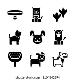 9 Animals icons vector set. casual, drawing, employee and mother illustration for web.