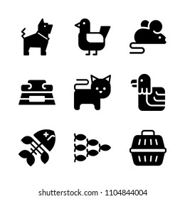 9 Animals icons vector set. attack, app, vector and cage illustration for web.