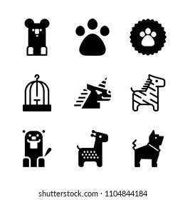 9 Animals icons vector set. sweet, native, comic and outline illustration for web.