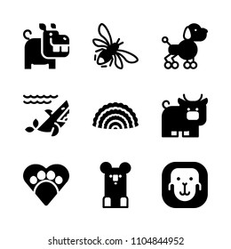 9 Animals icons vector set. eucalyptus, danger, adorable and fluffy illustration for web.