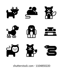9 Animals icons vector set. viper, plate, species and tattoo illustration for web.