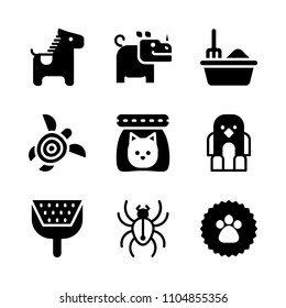 9 Animals icons vector set. hawaii, whisker, beautiful and nature illustration for web.