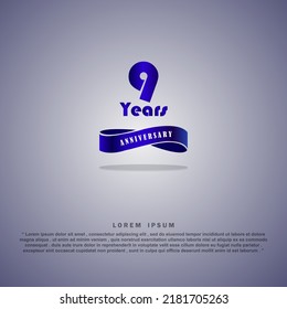 9 Aniversario de la celebración de 3D ilustración de diseño de plantillas vectoriales