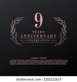 9 Anniversary celebration 3d vector template design illustration
