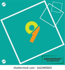 9 anniversary celebration vector concept template design illustration