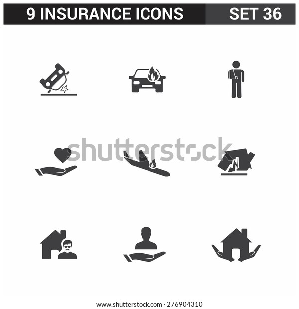 9\
application Insurance Icons set. Flat Icon\
Design