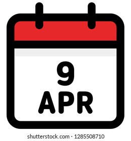 9. April - Calendar Icon - Vector Illustration - Vector