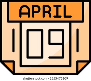 9 April Filled Style Icon Design