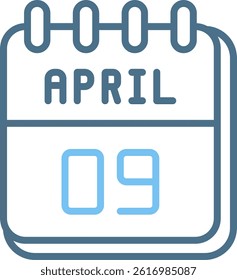 9 April Line Two Colour Icon