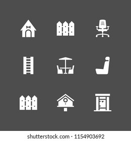 9 armchair icons in vector set. furniture and household, chair and furniture illustration for web and graphic design
