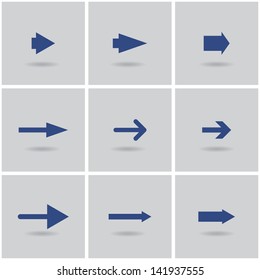9 arrows. vector. set 3. eps10