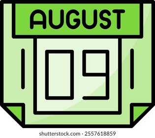 9 August Filled Style Icon Design
